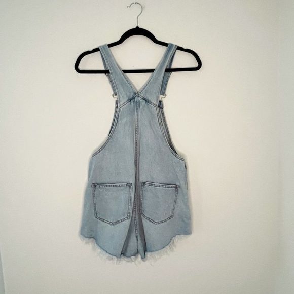 Wild Fable Distressed Frayed Raw Hem Shortalls Bib Overall Shorts XS - Picture 9 of 14